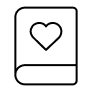 Icono libro corazón